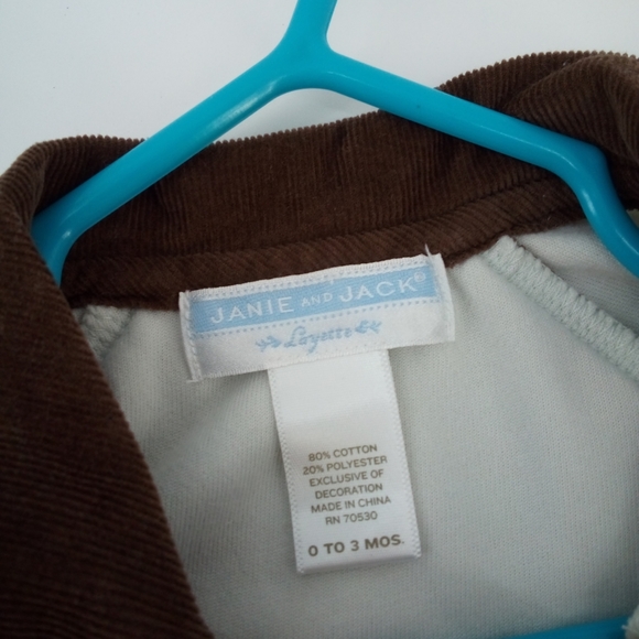 Janie and Jack Layette Soft Onesie Snap Puppy Long Sleeve Pants Cotton 0 to 3 Mo - Picture 5 of 5